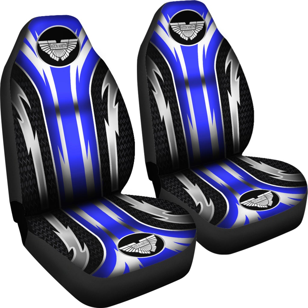 2 Front Aston Martin Seat Covers Blue