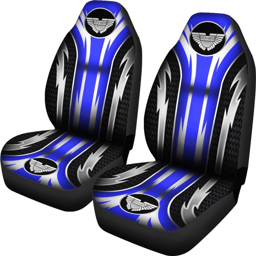 2 Front Aston Martin Seat Covers Blue