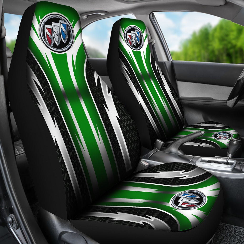 2 Front Buick Seat Covers Green