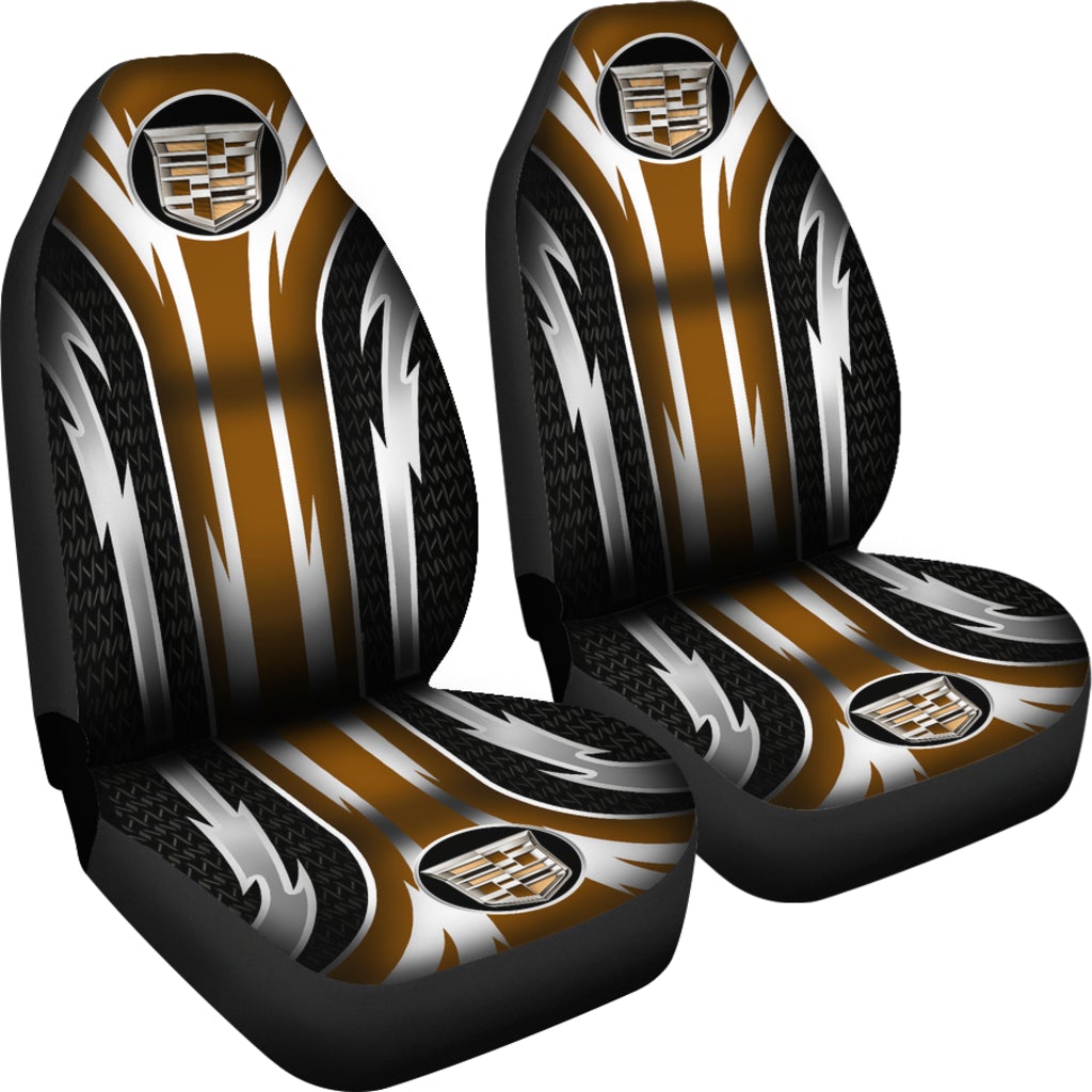 2 Front Cadillac Seat Covers Brown