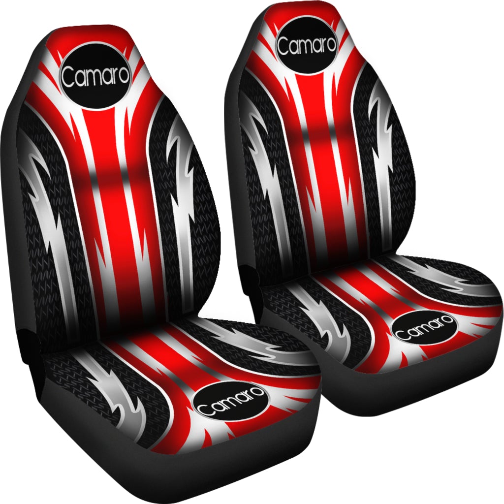2 Front Camaro Seat Covers Red