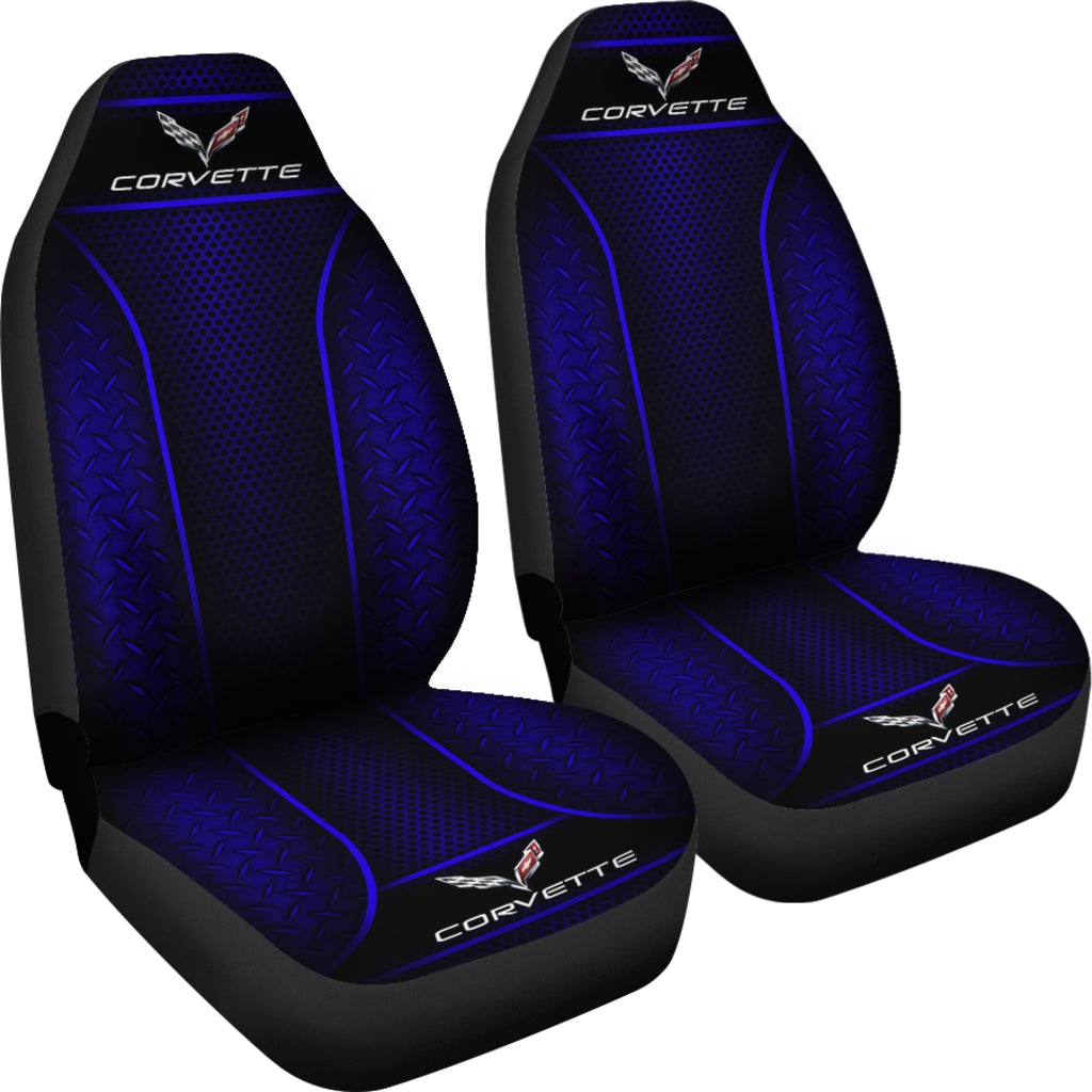2 Front Corvette C7 Seat Covers Blue
