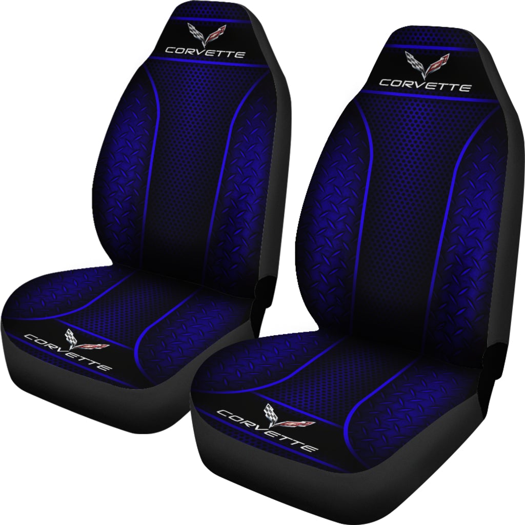 2 Front Corvette C7 Seat Covers Blue