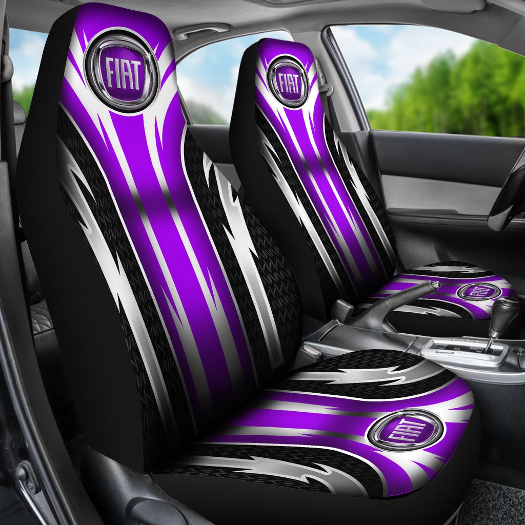 2 Front Fiat Seat Covers Purple
