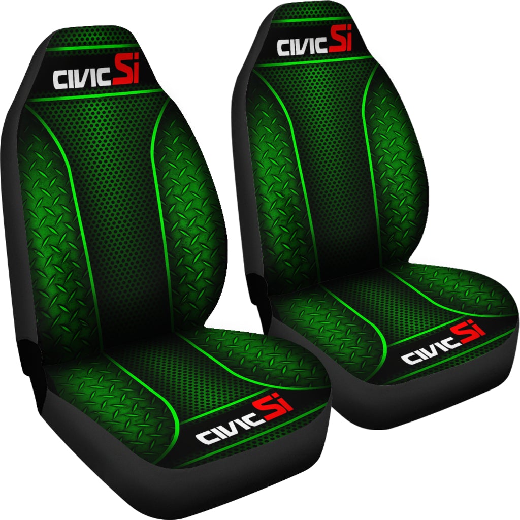 2 Front Honda Civic Si Seat Covers Green