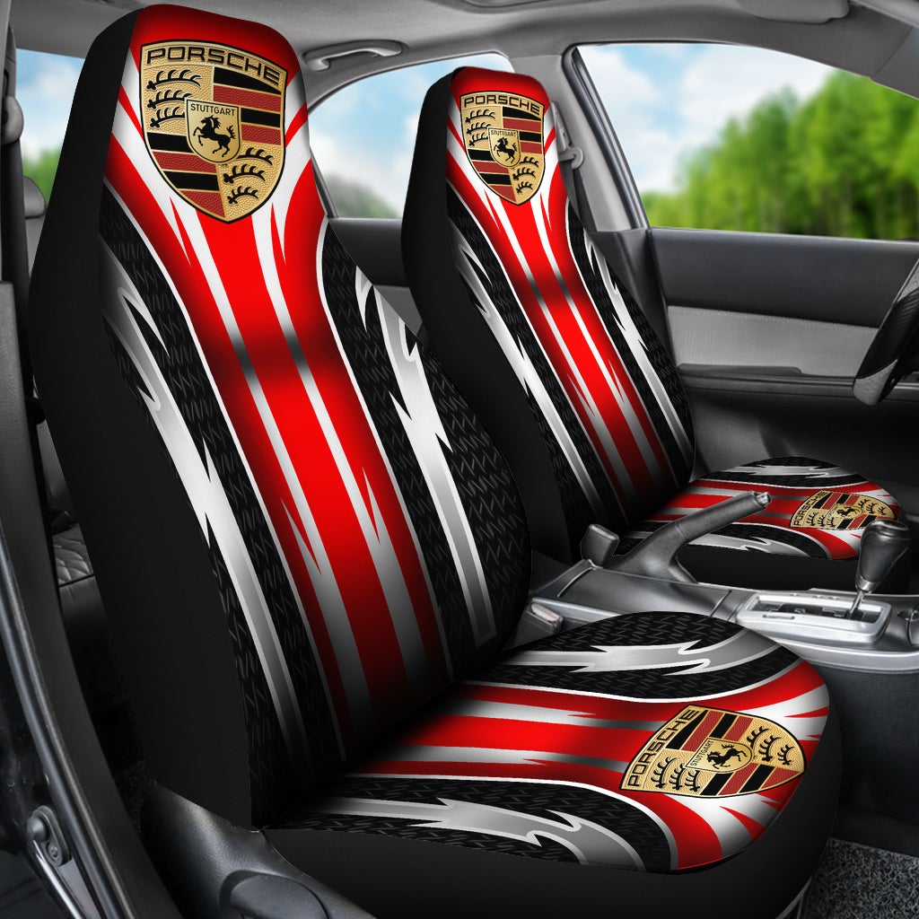 2 Front Porsche Seat Covers Red