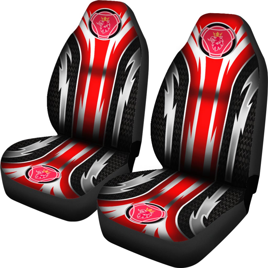 2 Front Scania Seat Covers Red