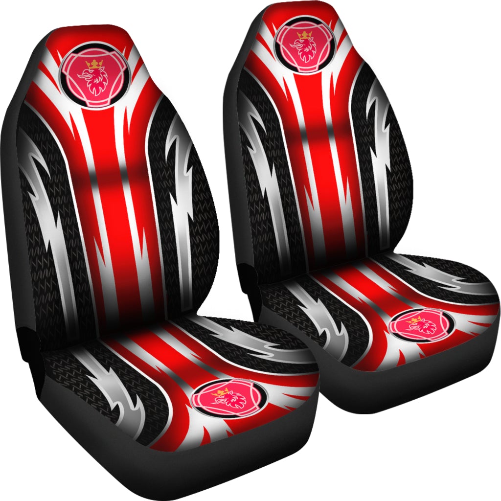 2 Front Scania Seat Covers Red