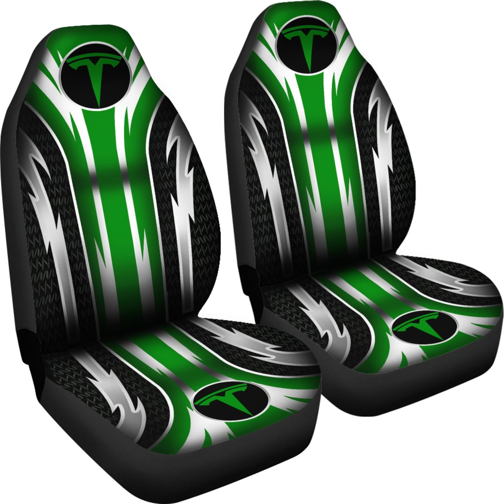 2 Front Tesla Seat Covers Green