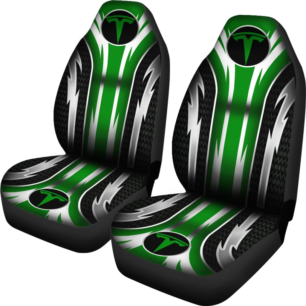 2 Front Tesla Seat Covers Green