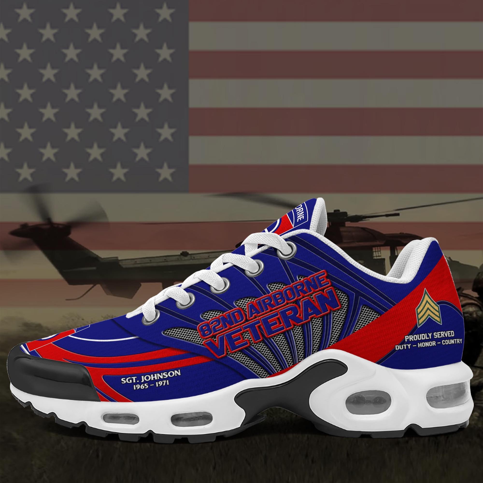 82Nd Airborne TN Shoes Custom Name, Rank And Year, Military Shoes, Military Gifts PH475