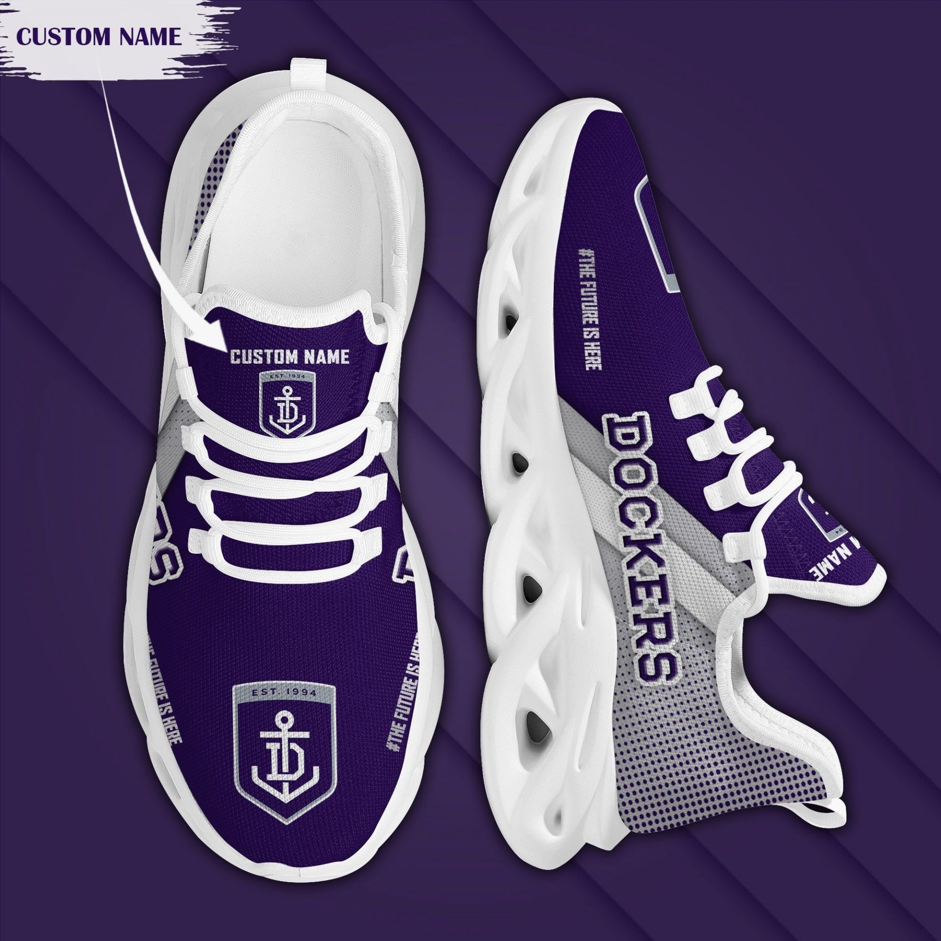 AFL Fremantle Dockers Custom Name Max Soul Shoes