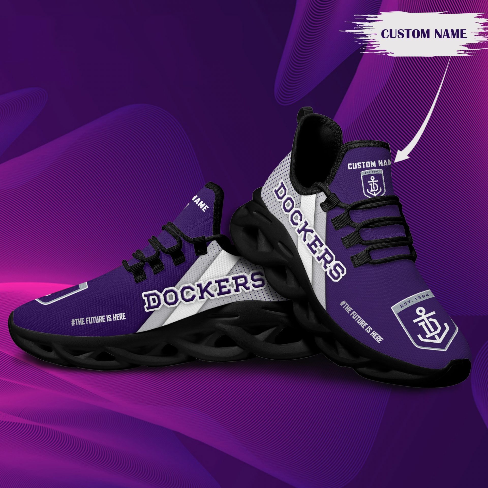 AFL Fremantle Dockers Custom Name Max Soul Shoes