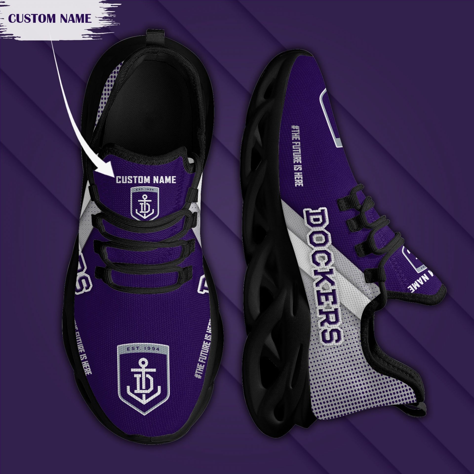AFL Fremantle Dockers Custom Name Max Soul Shoes