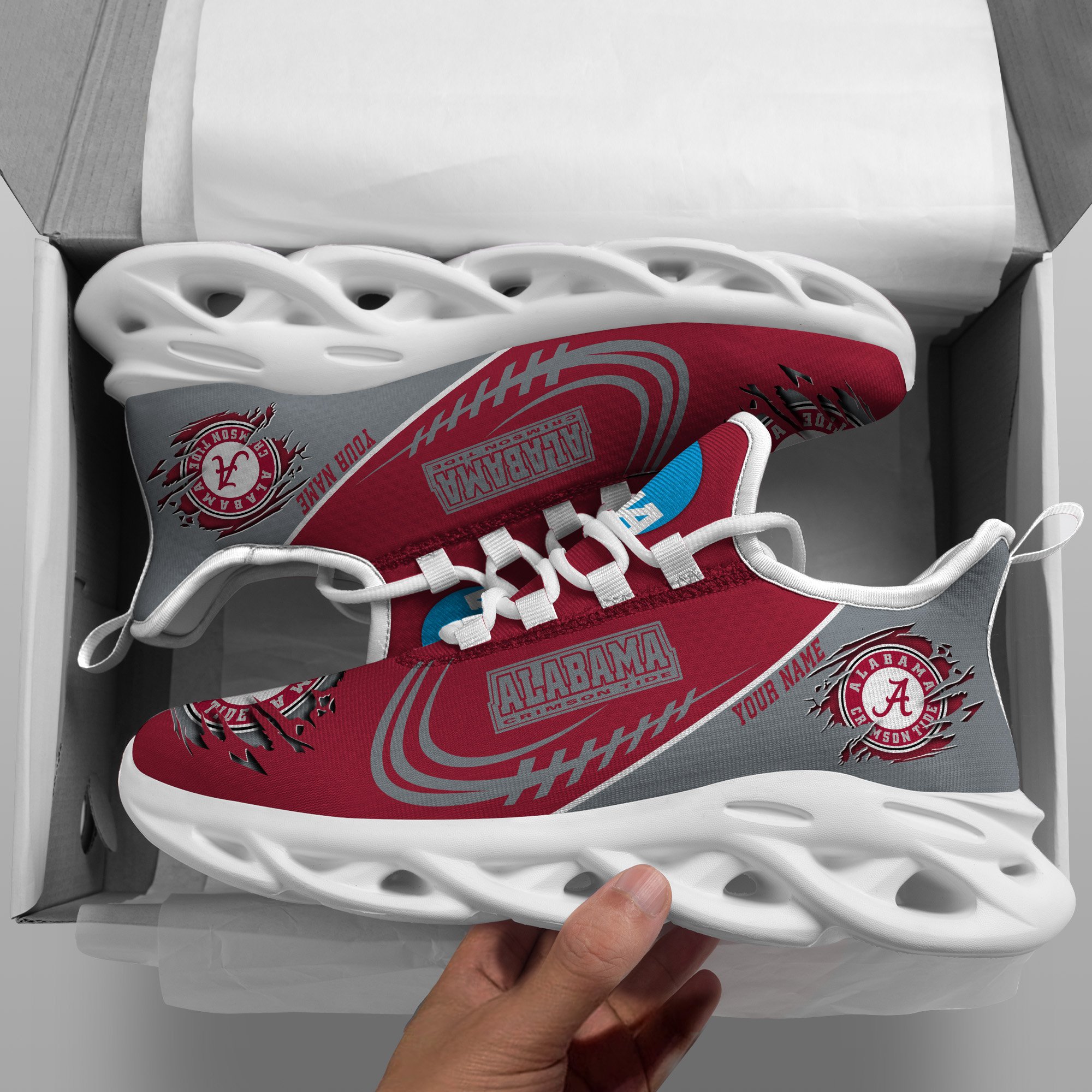Alabama Crimson Tide Black Max Soul Shoes 2026 Versions Custom Name 016