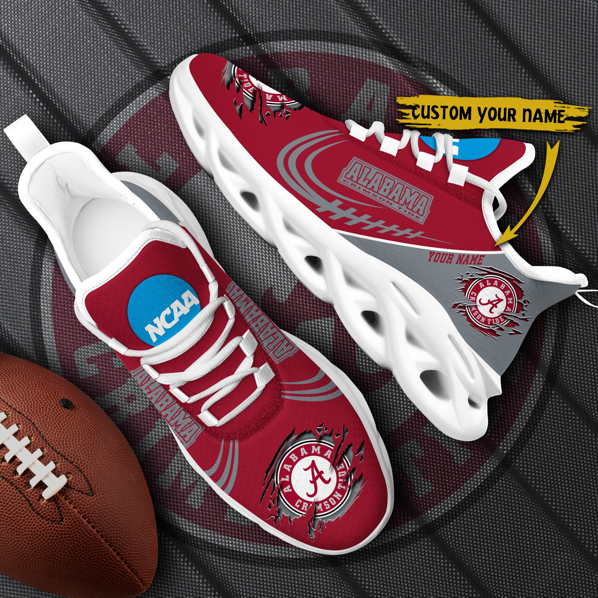 Alabama Crimson Tide Black Max Soul Shoes 2026 Versions Custom Name 016