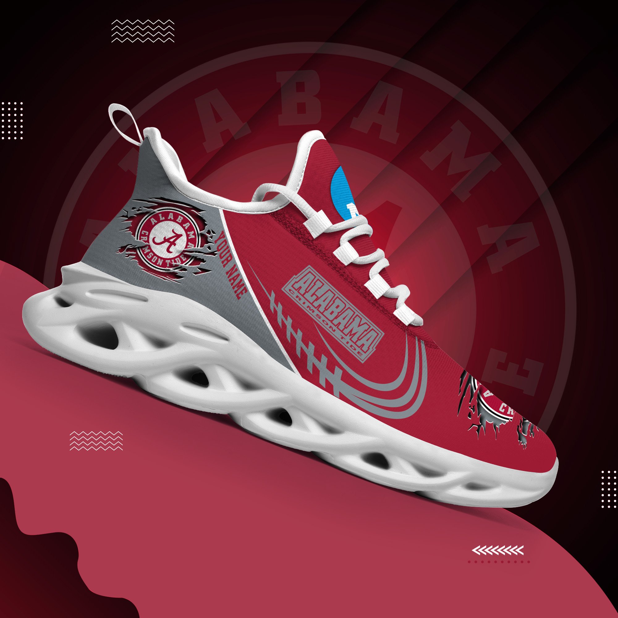 Alabama Crimson Tide Black Max Soul Shoes 2026 Versions Custom Name 016