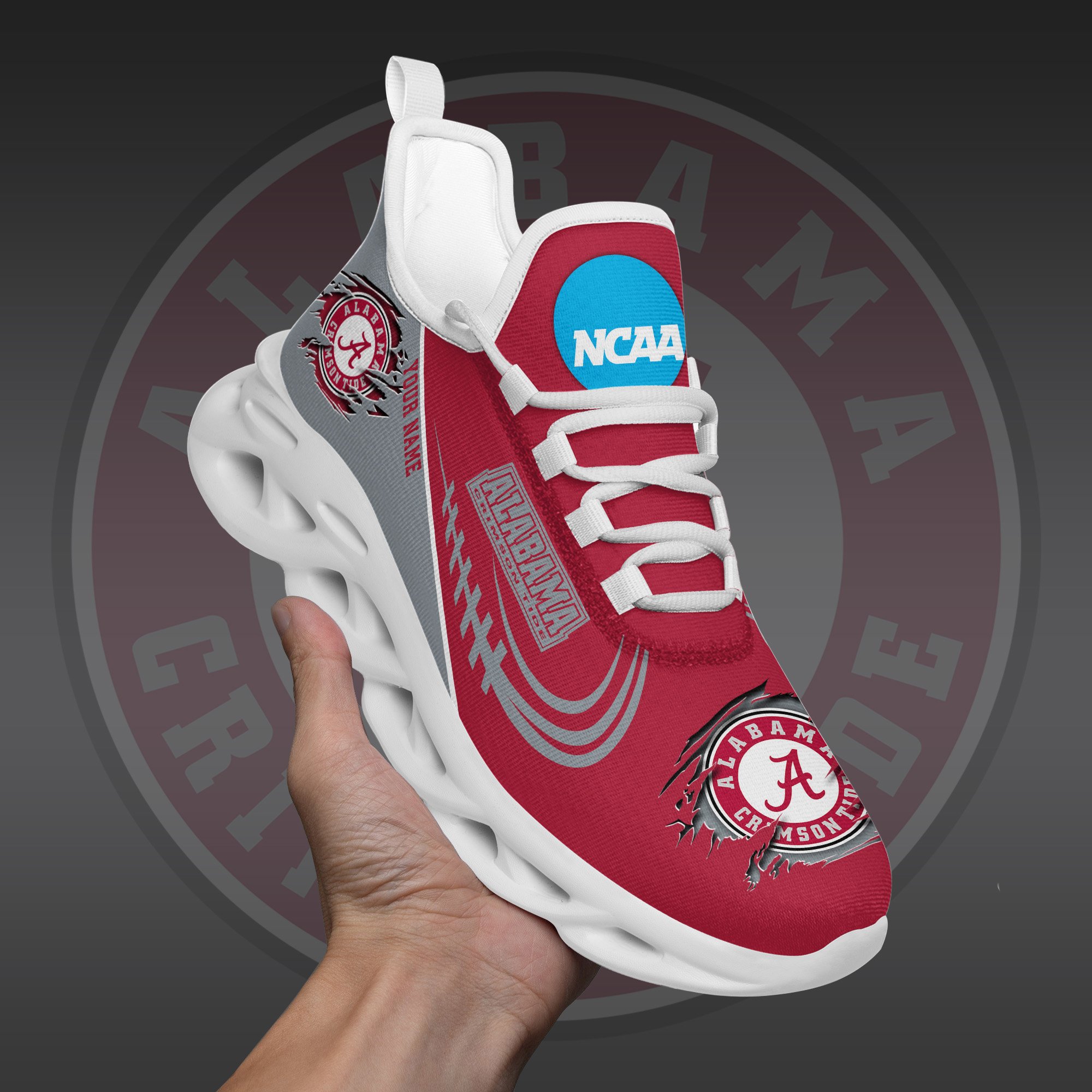 Alabama Crimson Tide Black Max Soul Shoes 2026 Versions Custom Name 016