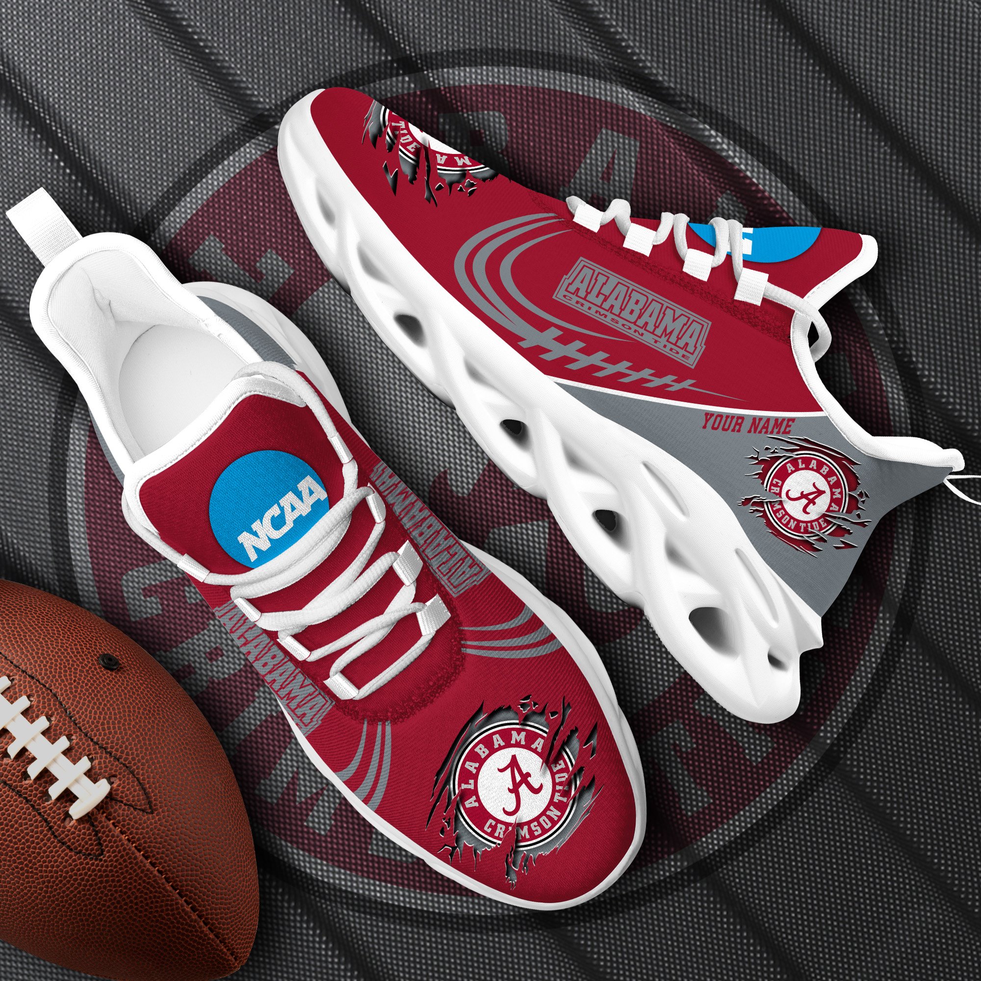 Alabama Crimson Tide Black Max Soul Shoes 2026 Versions Custom Name 016