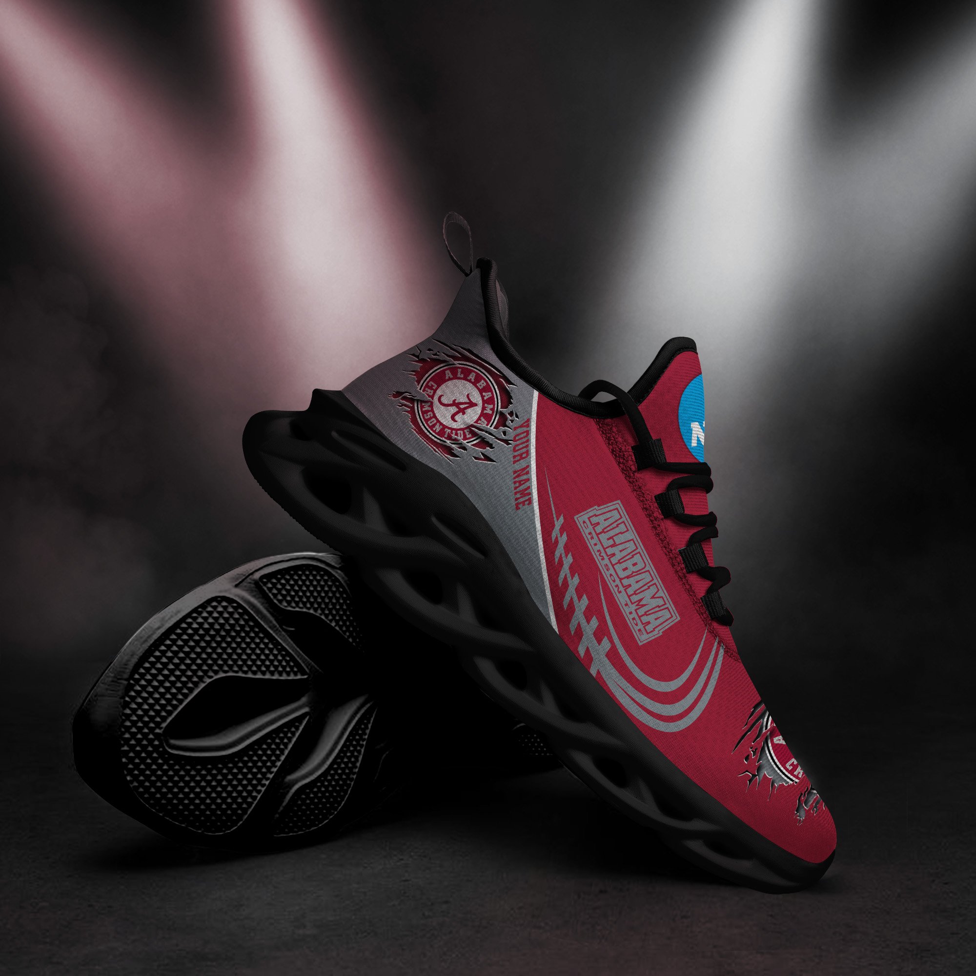 Alabama Crimson Tide Black Max Soul Shoes 2026 Versions Custom Name 016