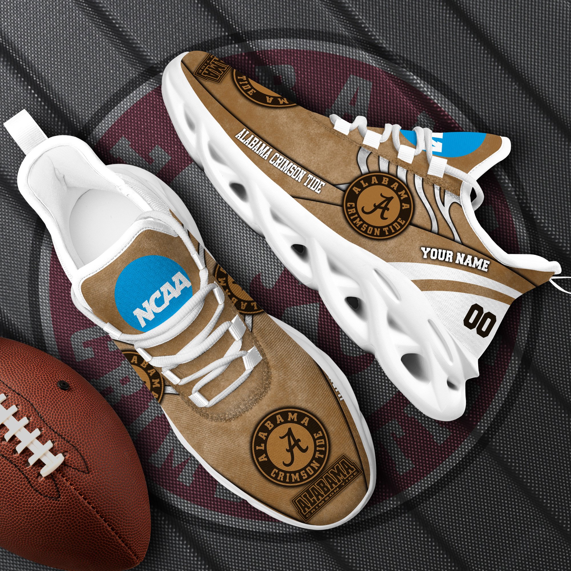 Alabama Crimson Tide Black Max Soul Shoes 2026 Versions Custom Your Name And Number 312