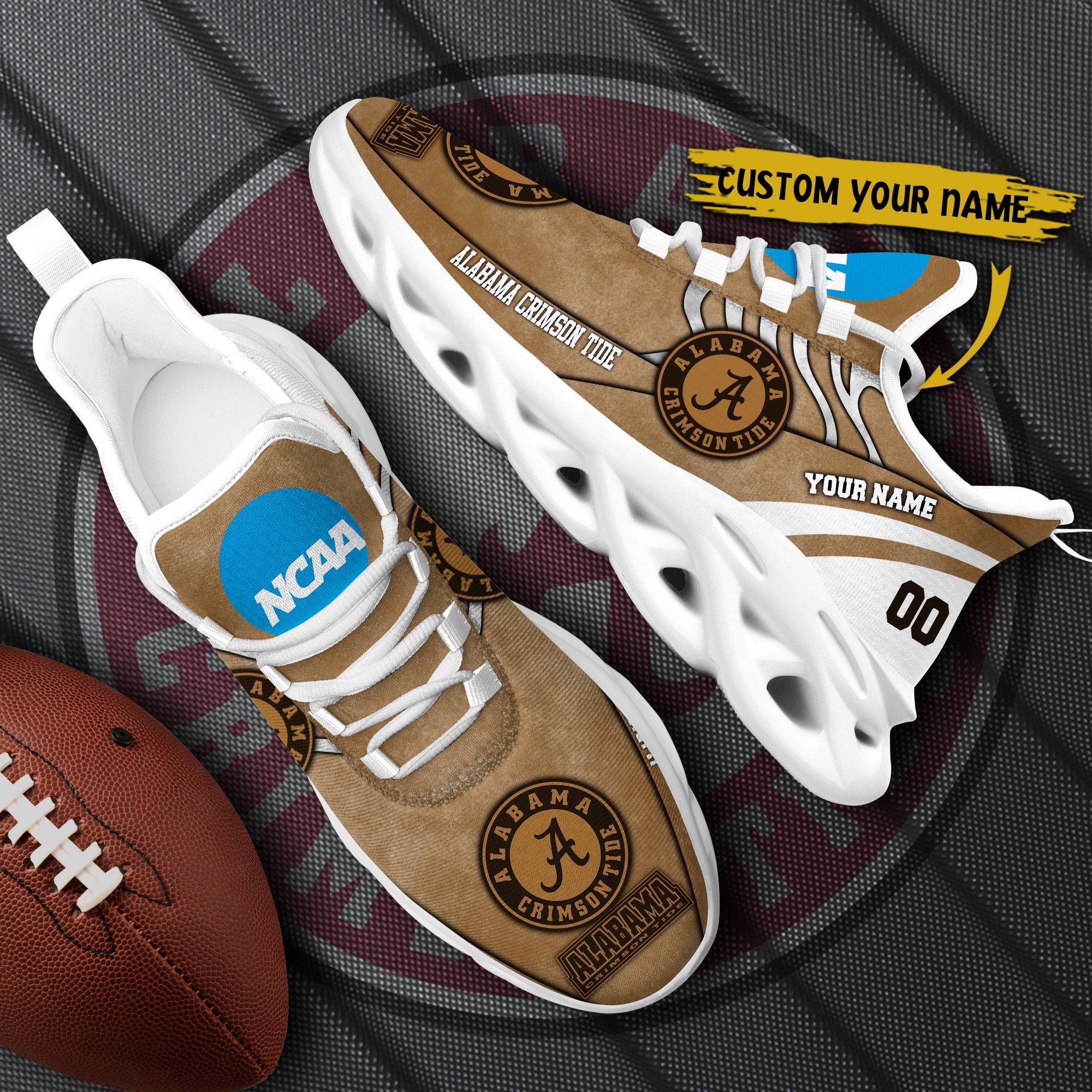 Alabama Crimson Tide Black Max Soul Shoes 2026 Versions Custom Your Name And Number 312