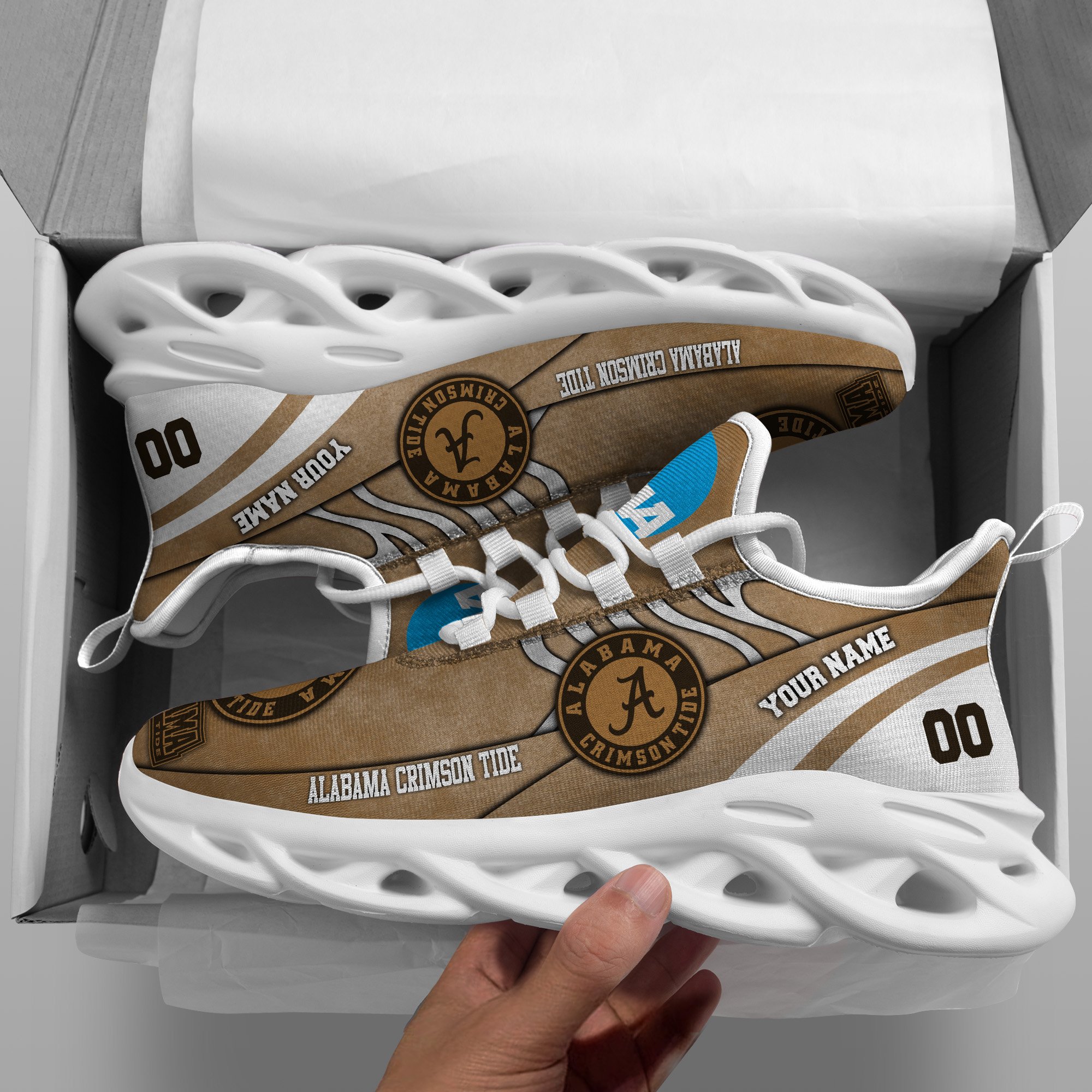 Alabama Crimson Tide Black Max Soul Shoes 2026 Versions Custom Your Name And Number 312