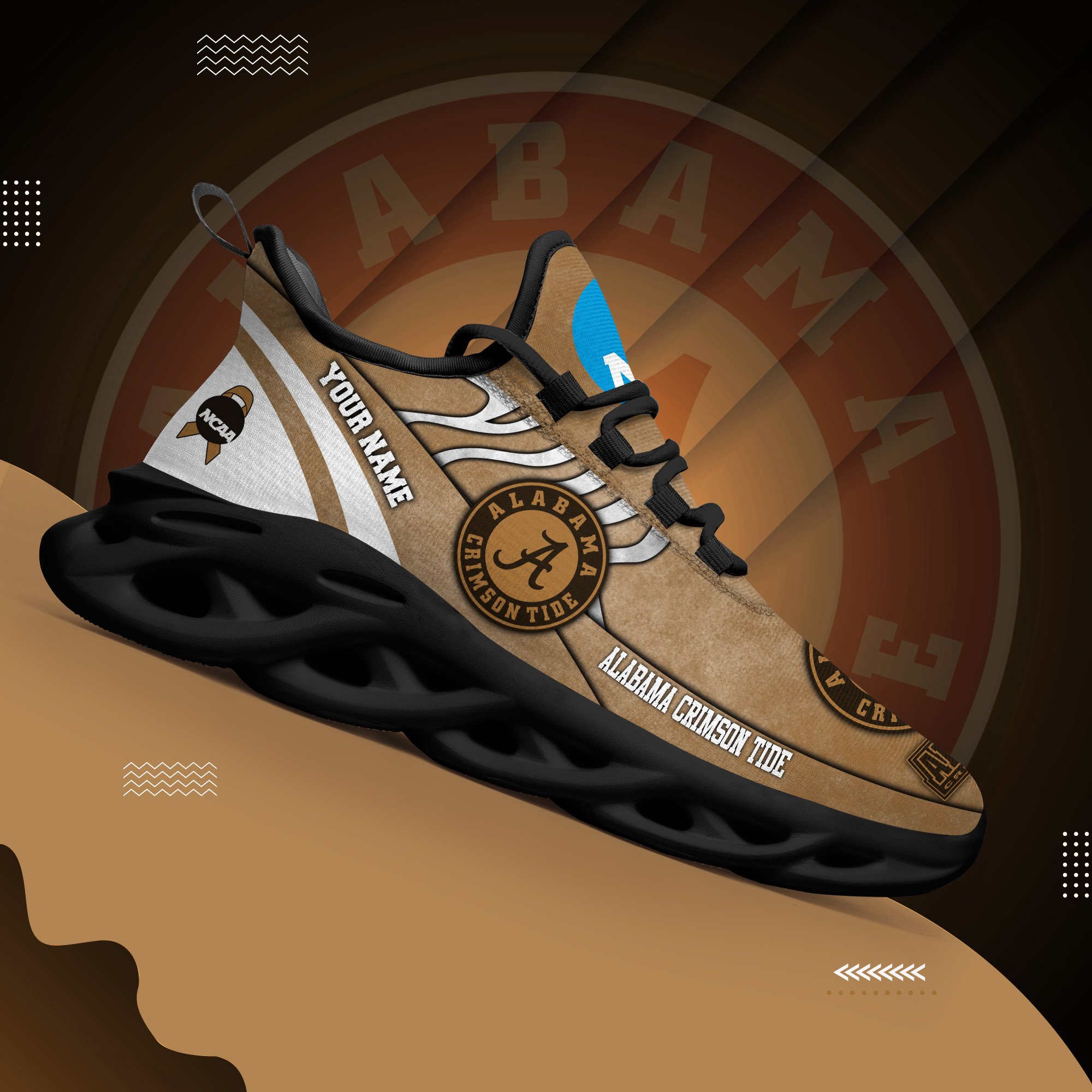 Alabama Crimson Tide Black Max Soul Shoes 2026 Versions Custom Your Name And Number 312