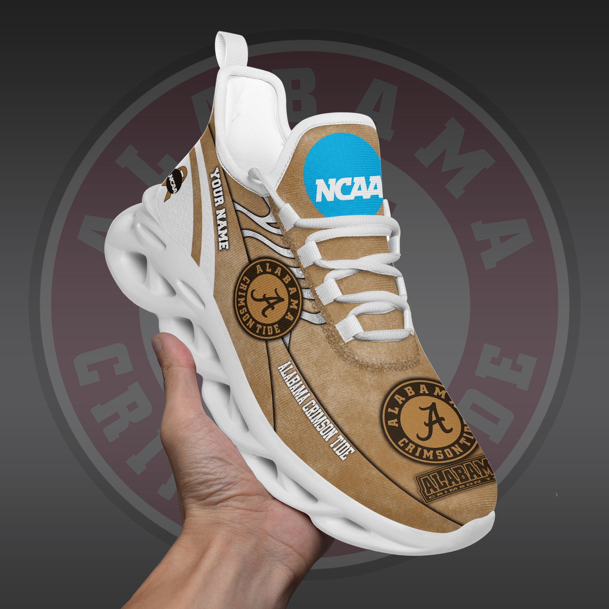 Alabama Crimson Tide Black Max Soul Shoes 2026 Versions Custom Your Name And Number 312