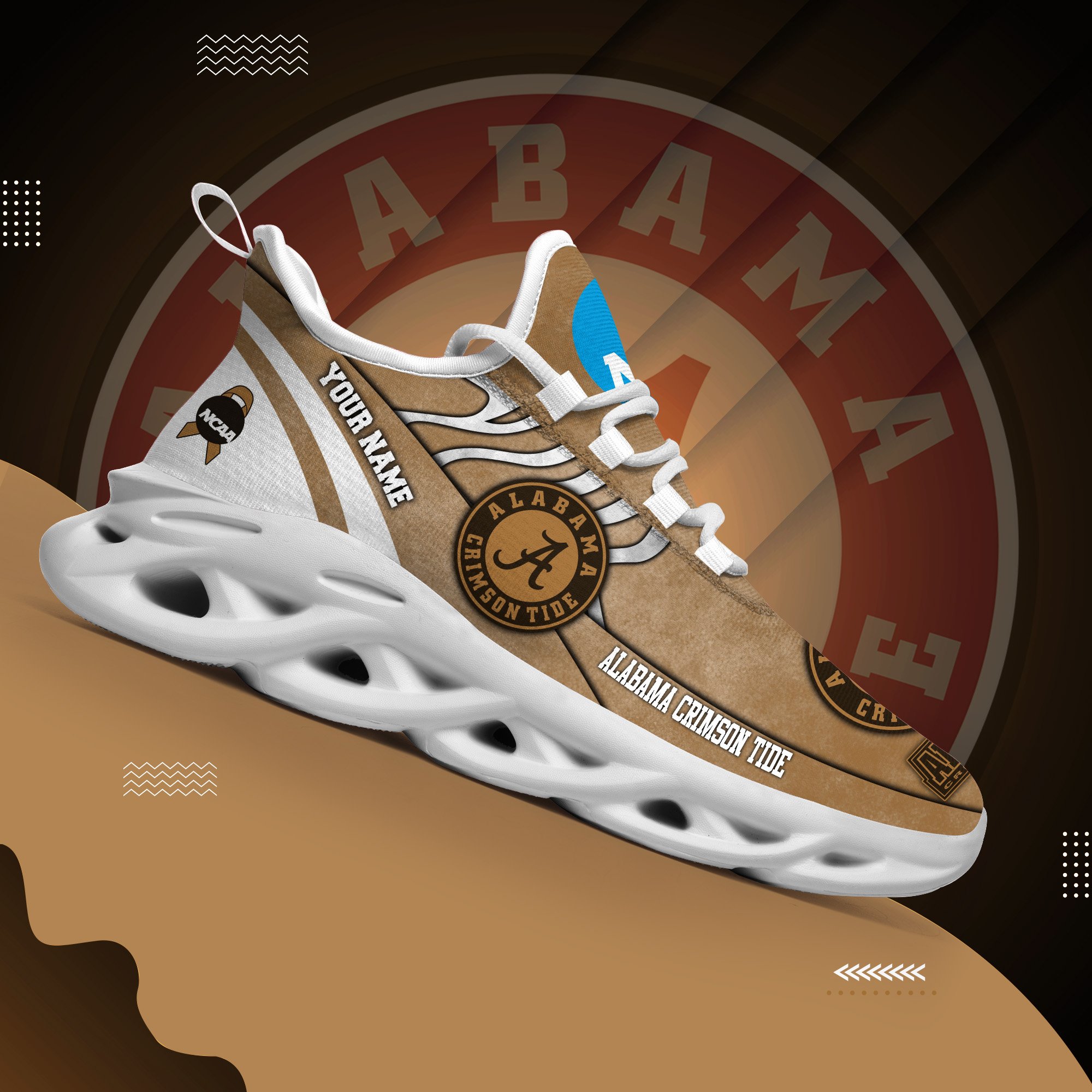 Alabama Crimson Tide Black Max Soul Shoes 2026 Versions Custom Your Name And Number 312