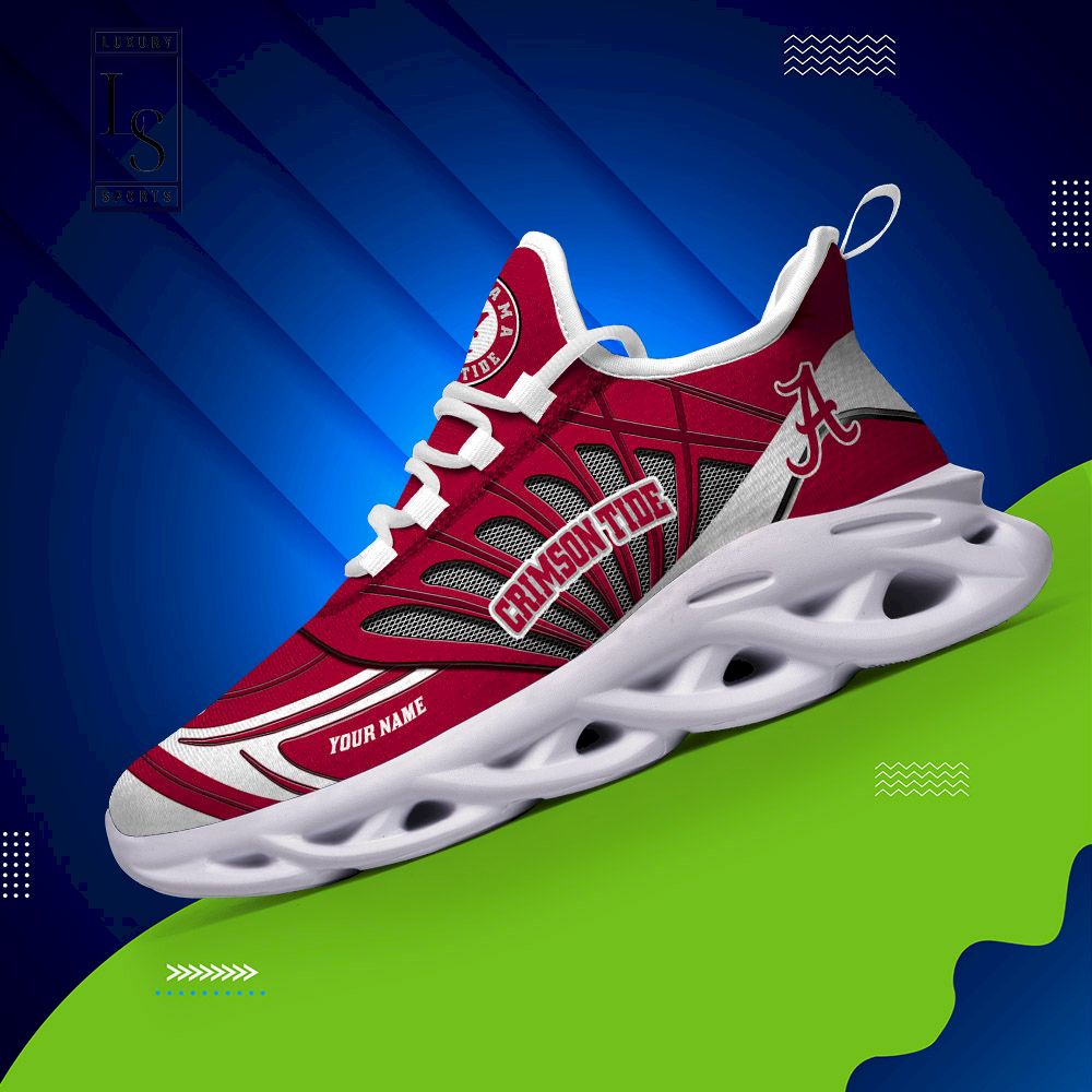 Alabama Crimson Tide Custom Name Max Soul Shoes