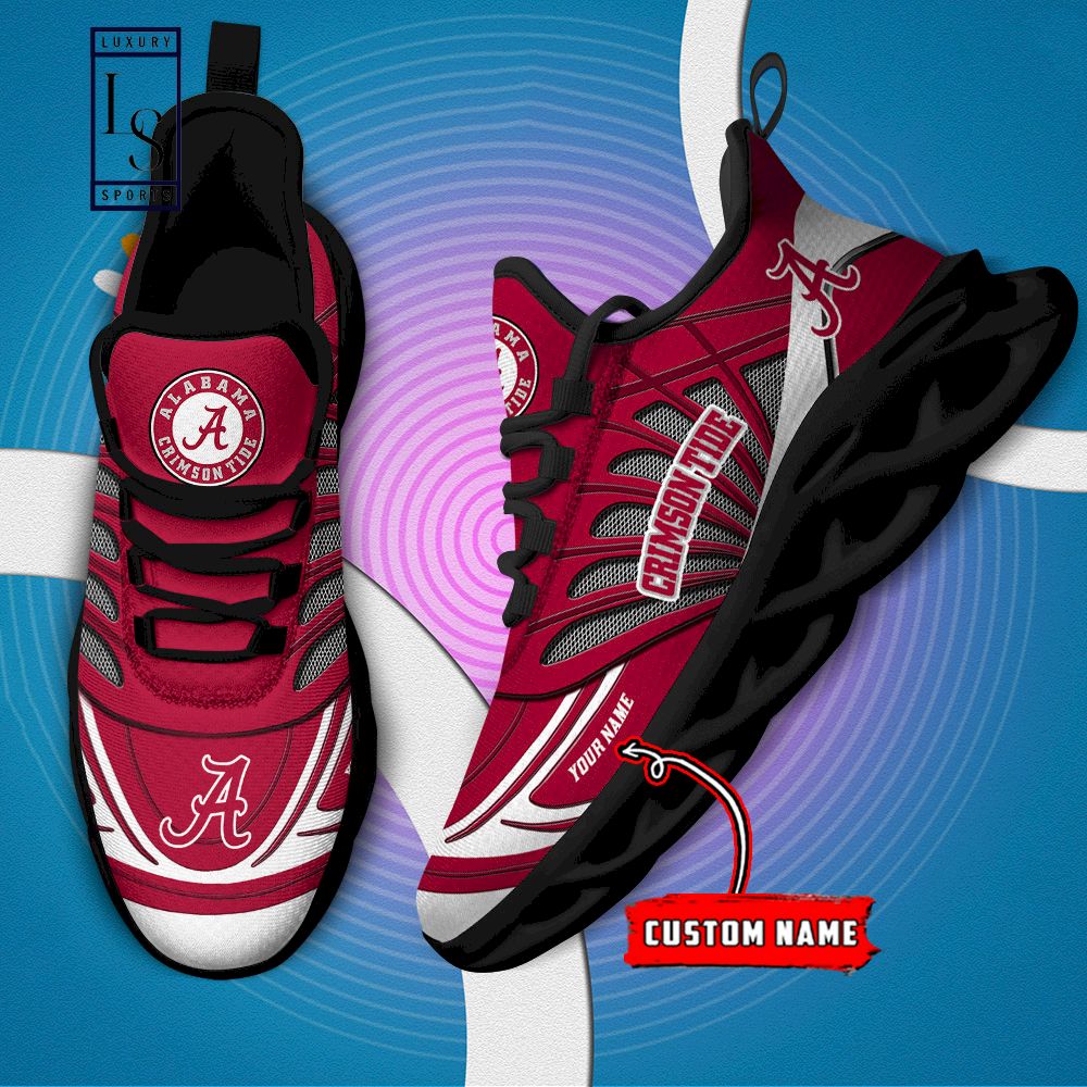 Alabama Crimson Tide Custom Name Max Soul Shoes