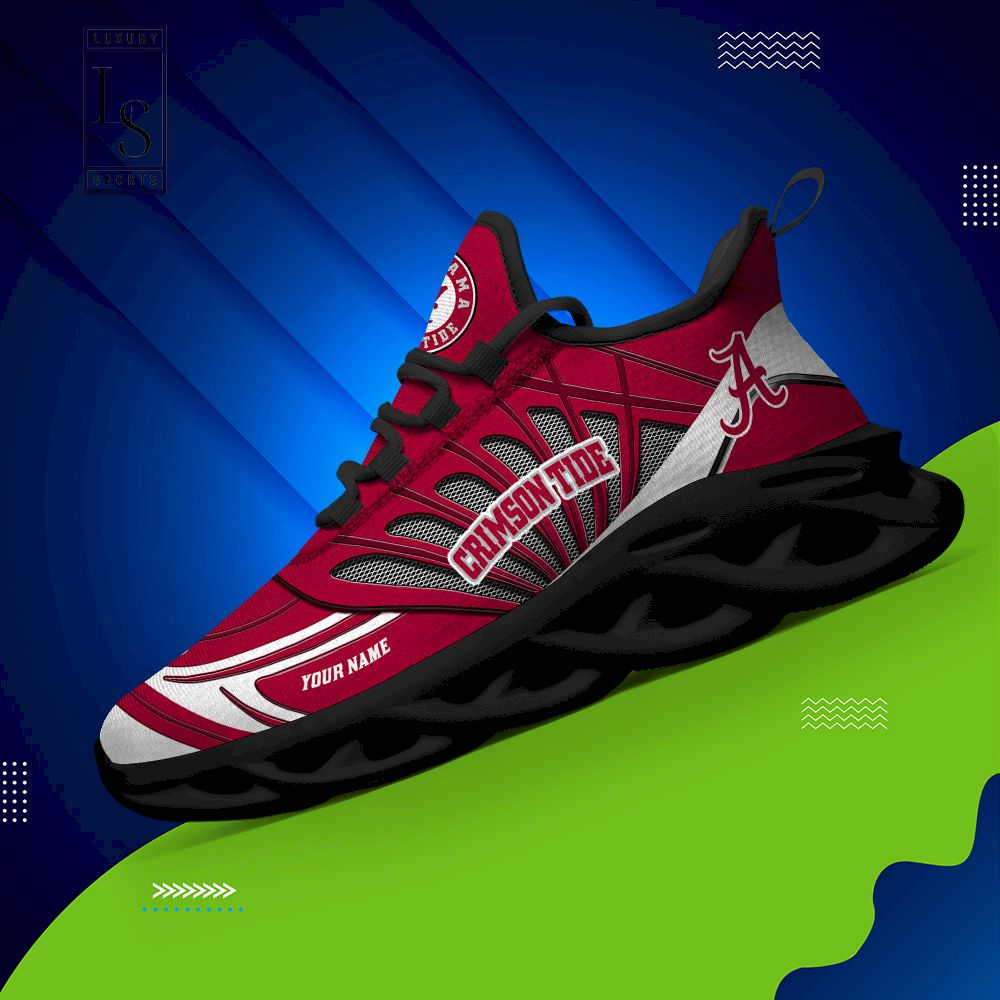 Alabama Crimson Tide Custom Name Max Soul Shoes