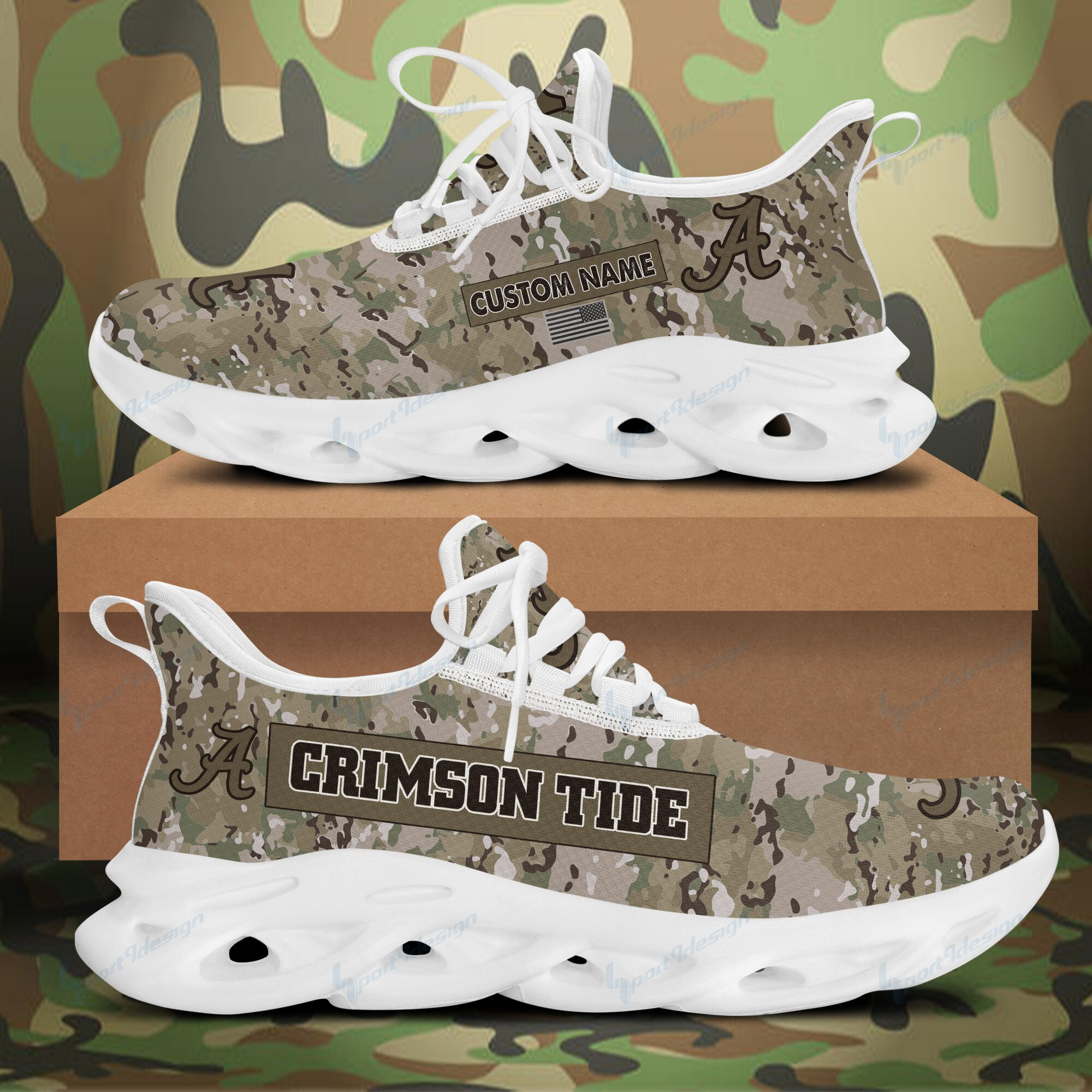 Alabama Crimson Tide Personalized Max Soul YZ Running Sneakers 913