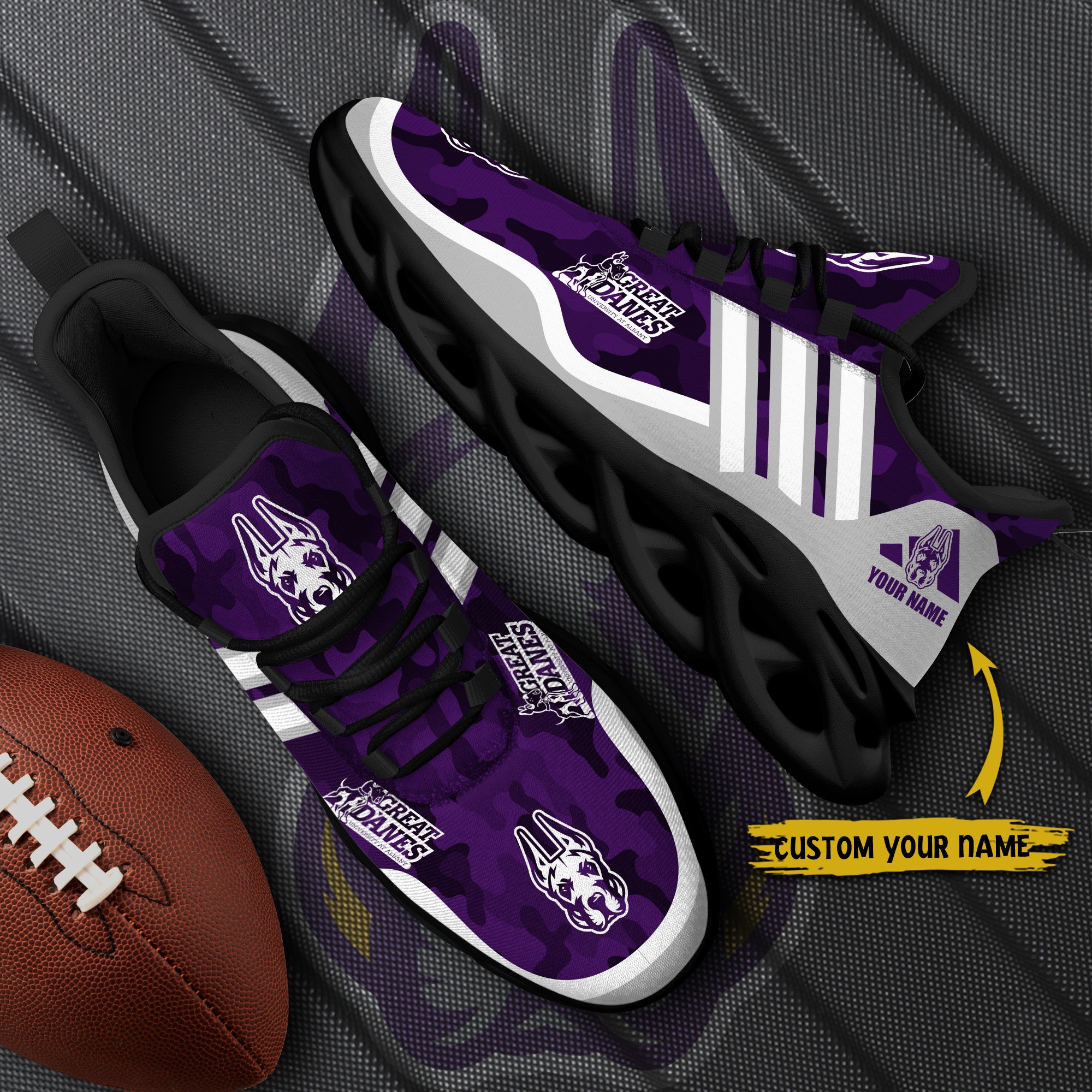 Albany Great Danes Black Max Soul Shoes 2026 Versions Custom Name 466