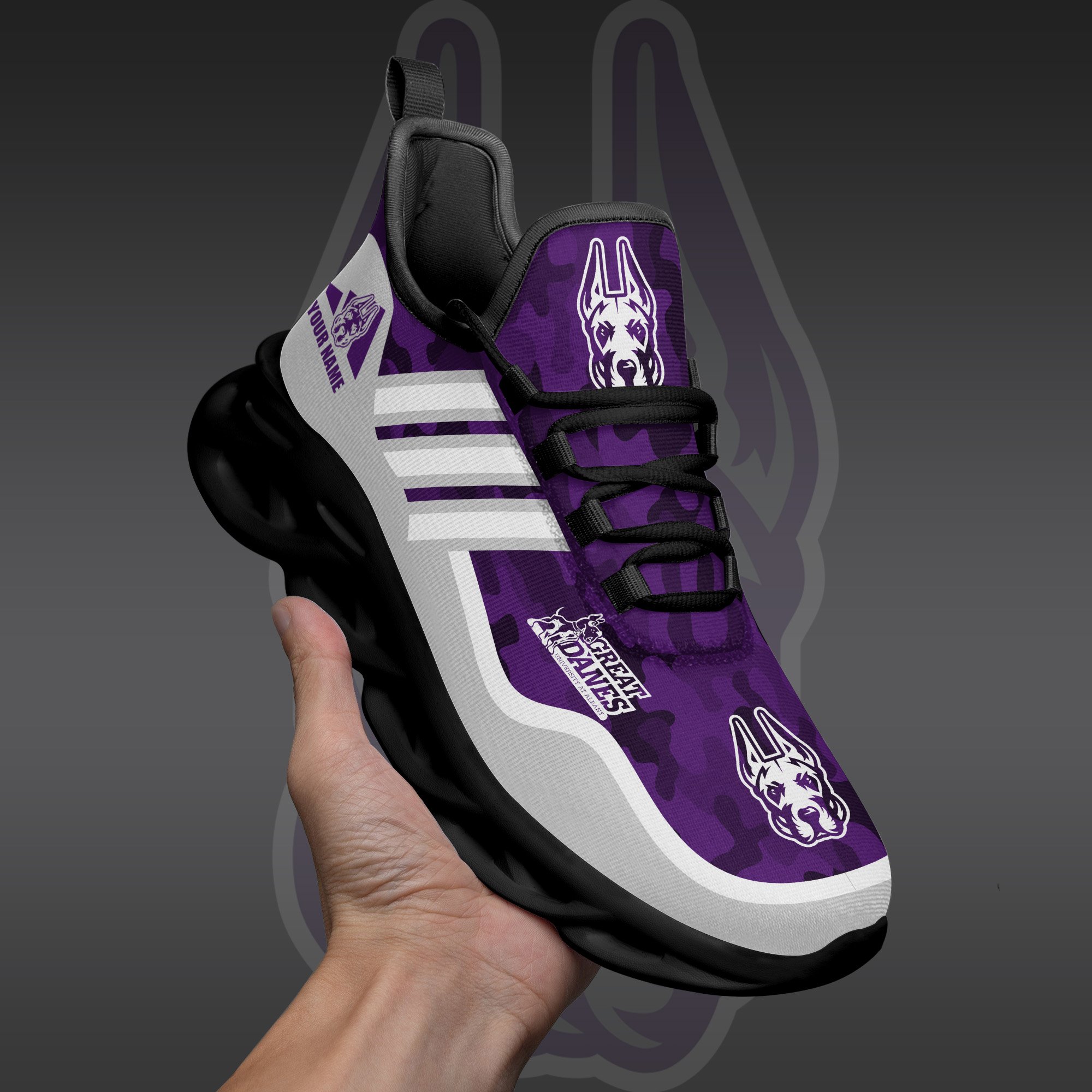 Albany Great Danes Black Max Soul Shoes 2026 Versions Custom Name 466