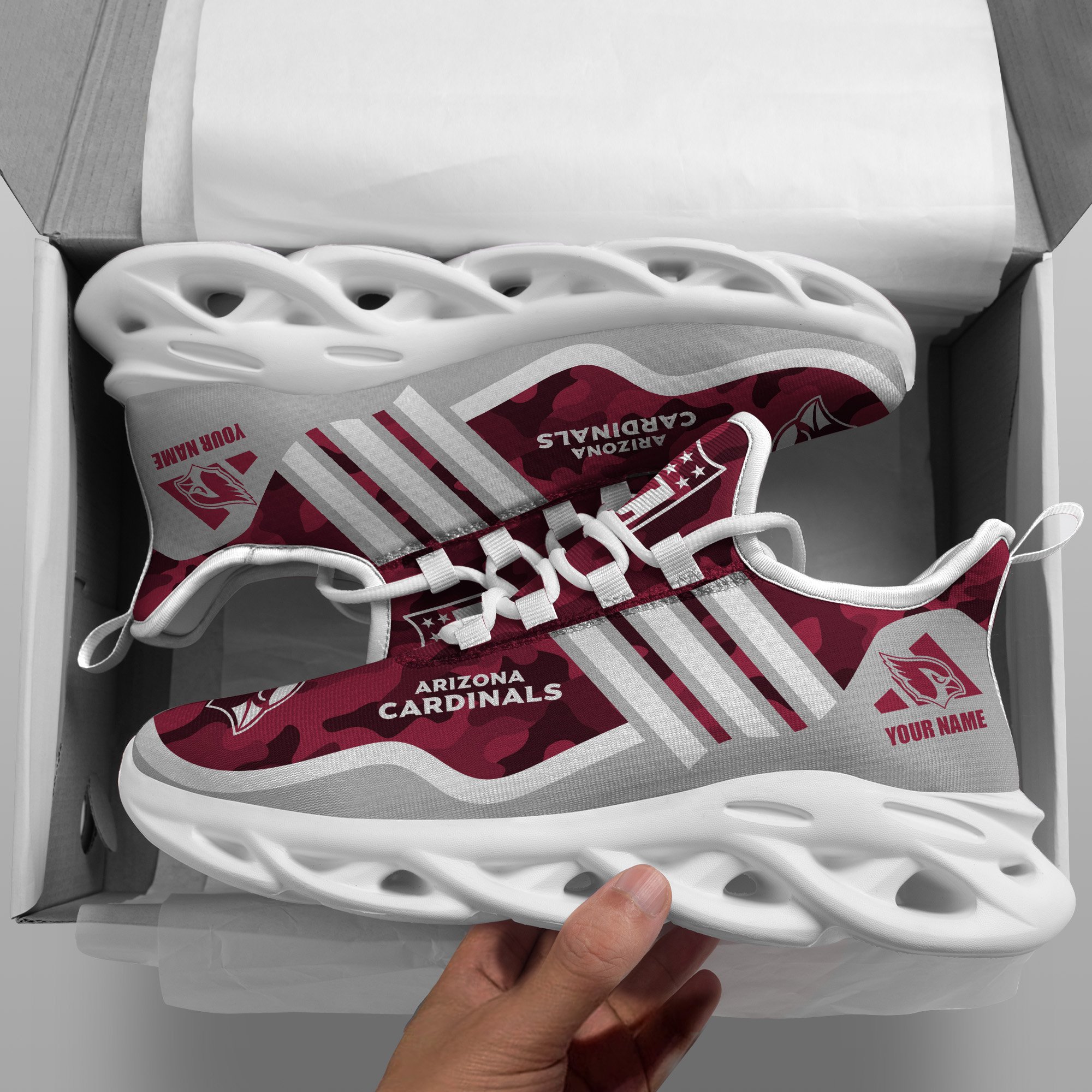 Arizona Cardinals Black Max Soul Shoes 2026 Versions Custom Name 430