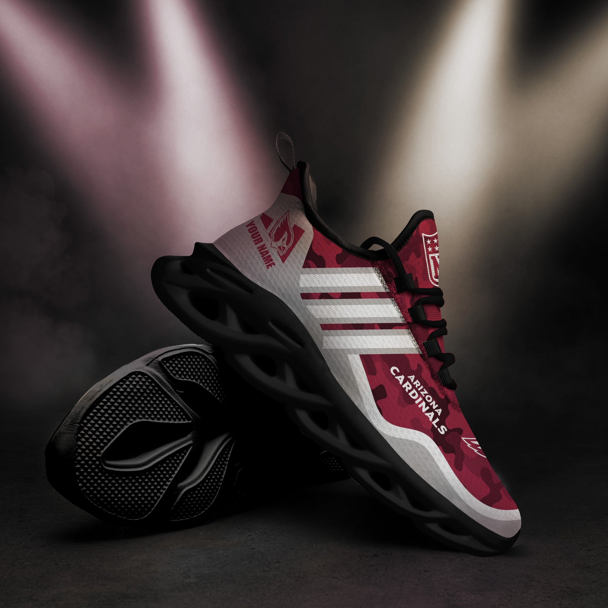 Arizona Cardinals Black Max Soul Shoes 2026 Versions Custom Name 430