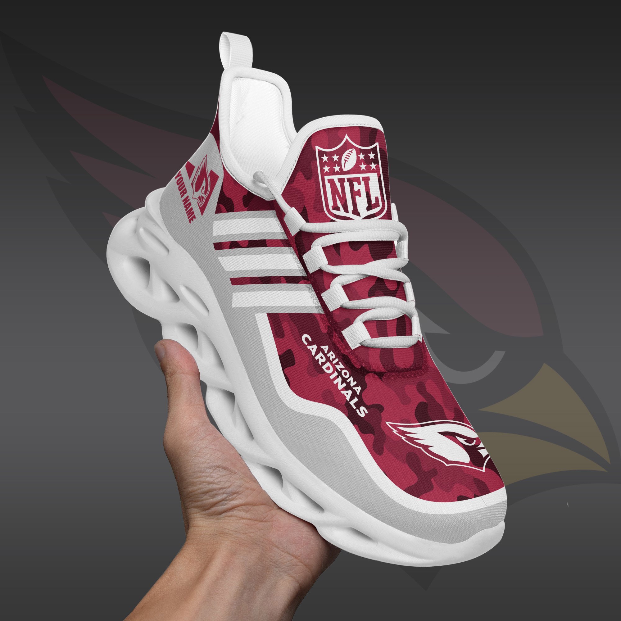Arizona Cardinals Black Max Soul Shoes 2026 Versions Custom Name 430