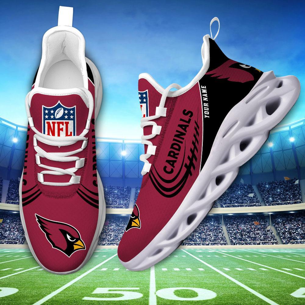 Arizona Cardinals Black Max Soul Shoes 2026 Versions Custom Name 630