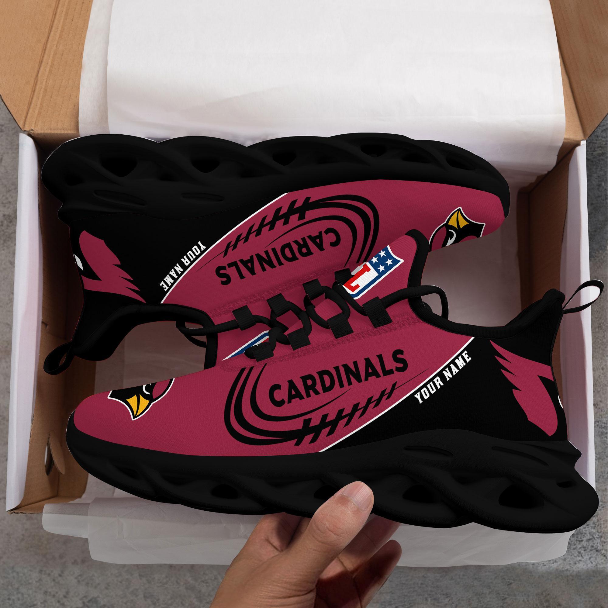 Arizona Cardinals Black Max Soul Shoes 2026 Versions Custom Name 630