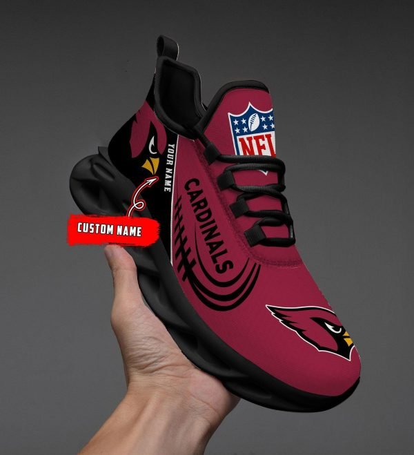 Arizona Cardinals Black Max Soul Shoes 2026 Versions Custom Name 630