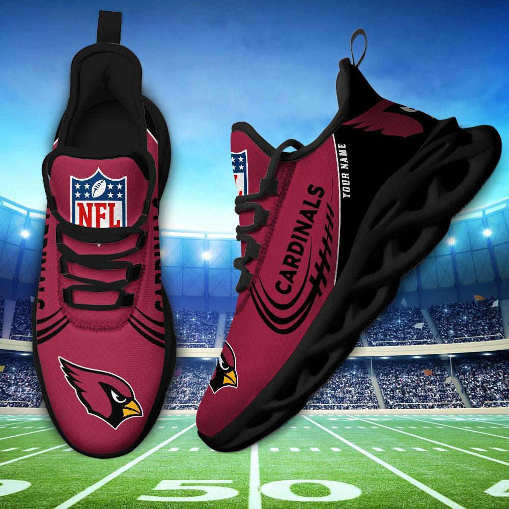 Arizona Cardinals Black Max Soul Shoes 2026 Versions Custom Name 630
