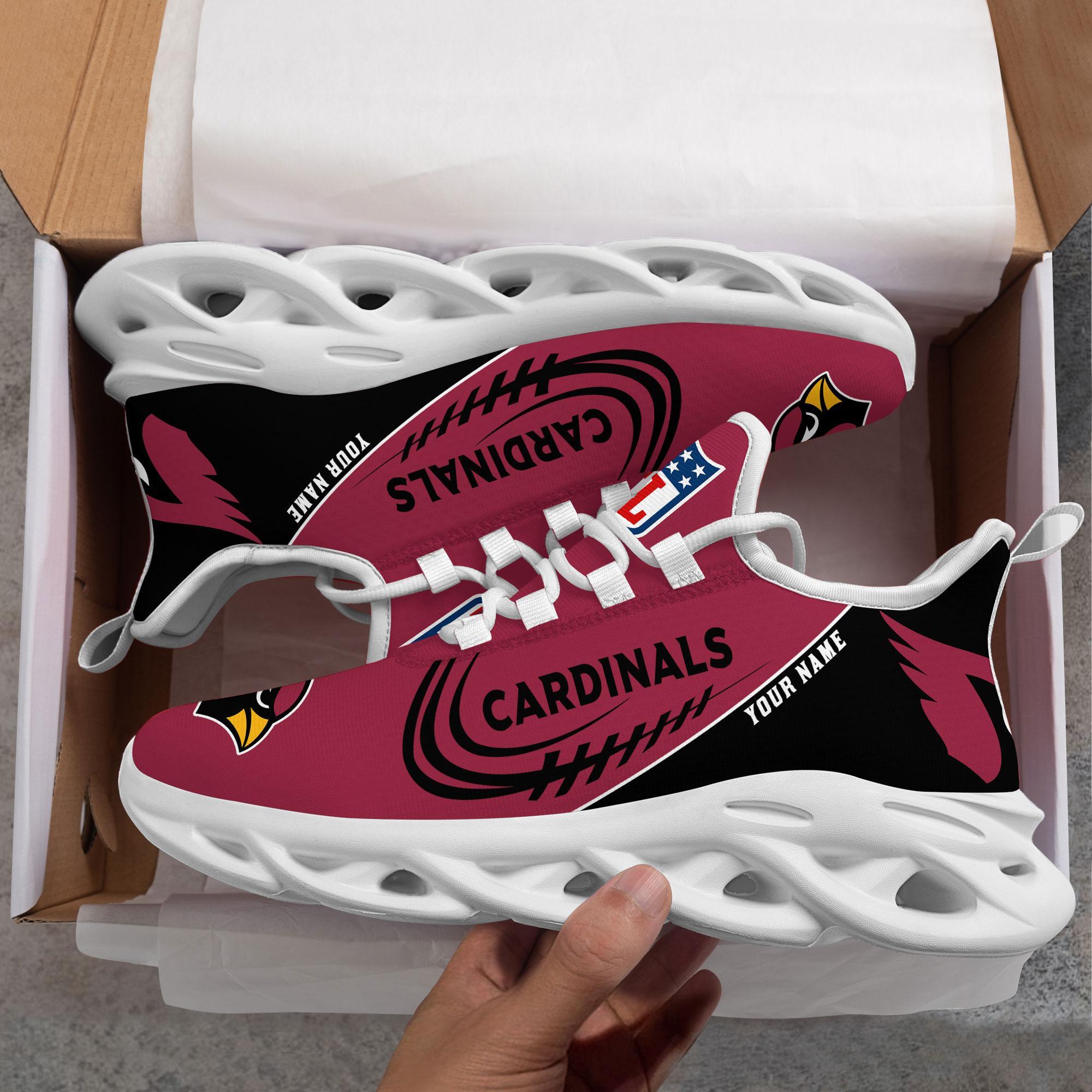 Arizona Cardinals Black Max Soul Shoes 2026 Versions Custom Name 630