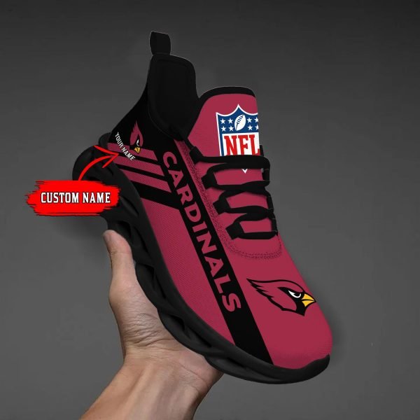 Arizona Cardinals Black Max Soul Shoes 2026 Versions Custom Name 635