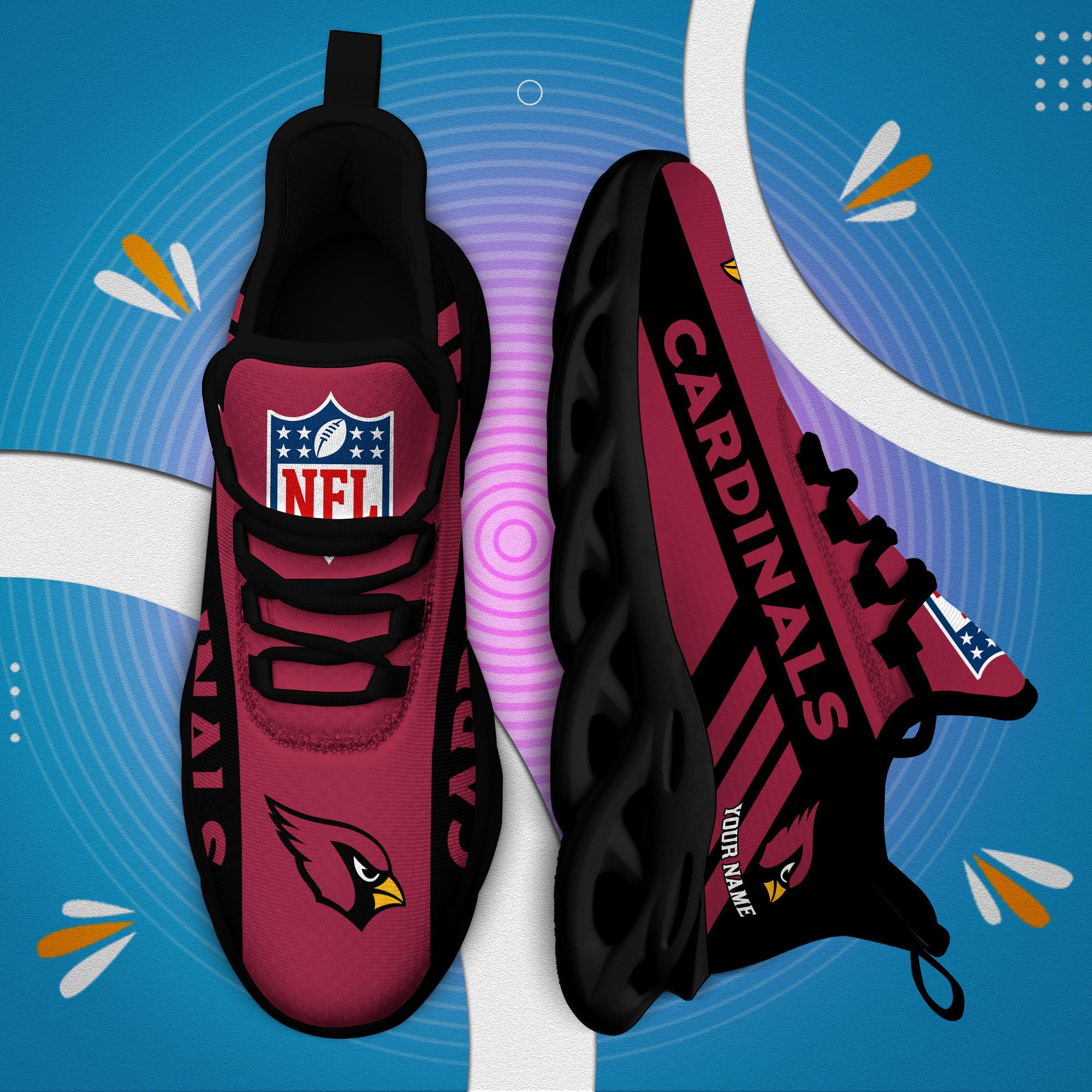 Arizona Cardinals Black Max Soul Shoes 2026 Versions Custom Name 635