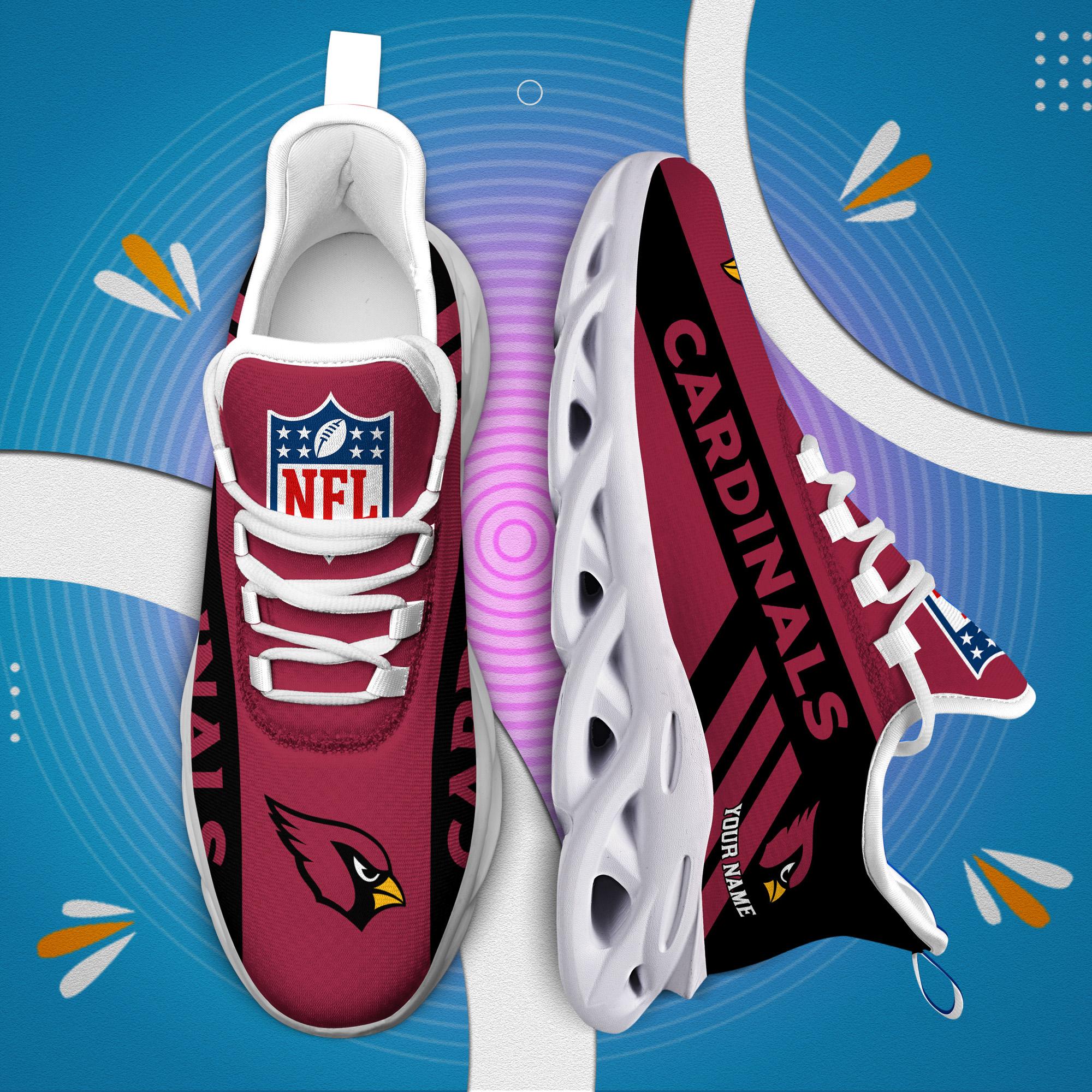 Arizona Cardinals Black Max Soul Shoes 2026 Versions Custom Name 635