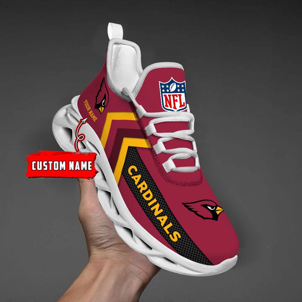Arizona Cardinals Black Max Soul Shoes 2026 Versions Custom Name 638