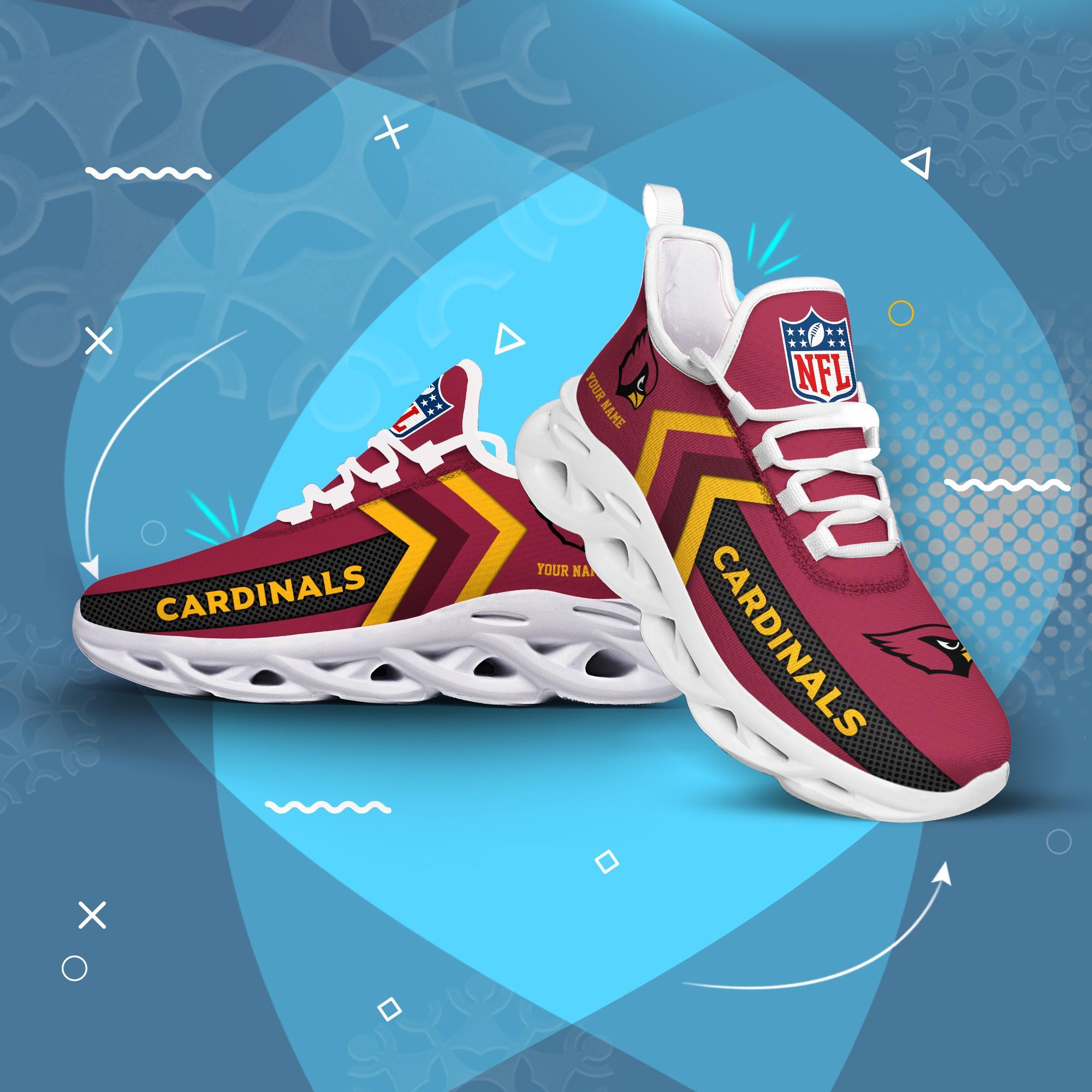 Arizona Cardinals Black Max Soul Shoes 2026 Versions Custom Name 638