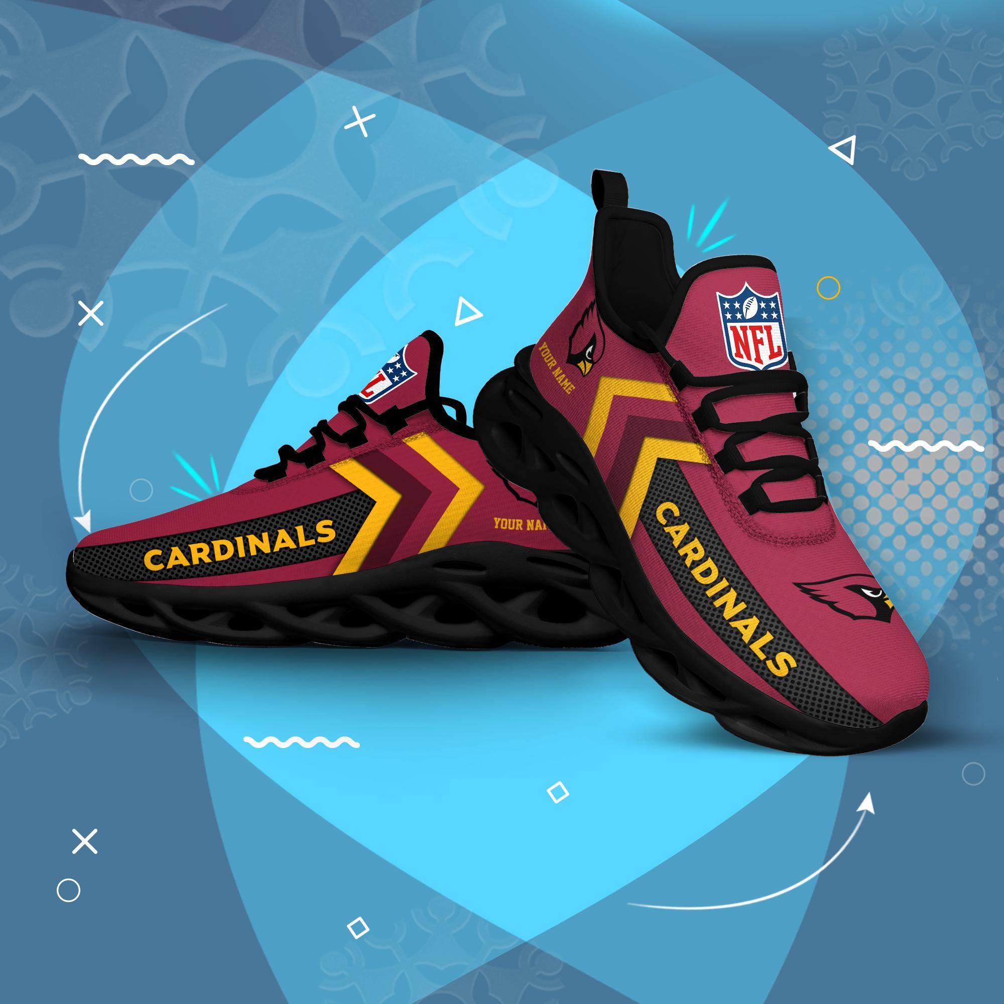 Arizona Cardinals Black Max Soul Shoes 2026 Versions Custom Name 638